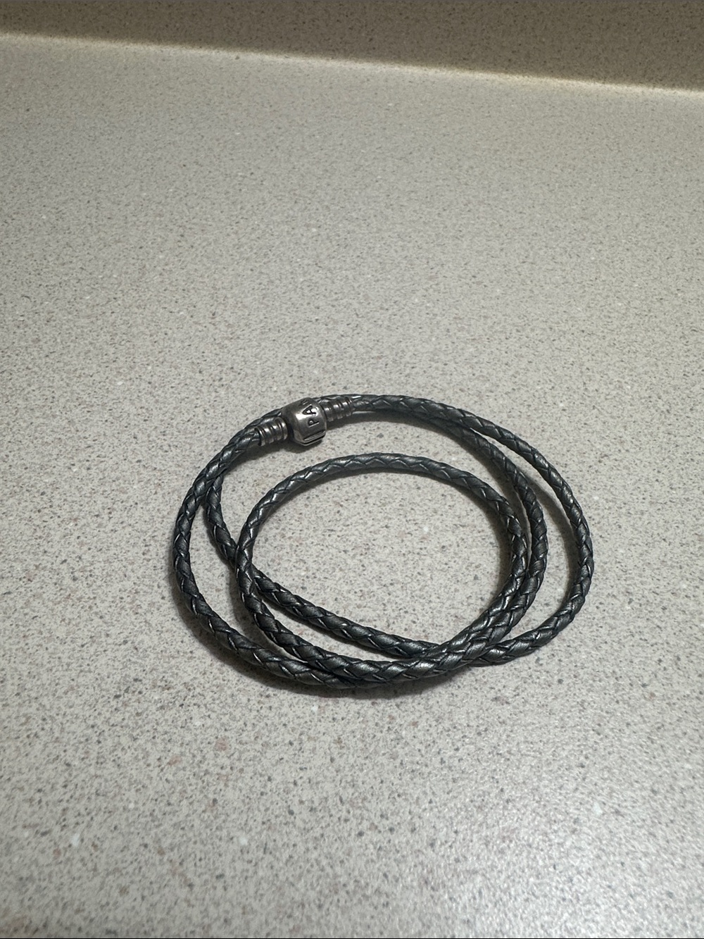 Pandora Black Braided Leather Double Wrap Bracelet